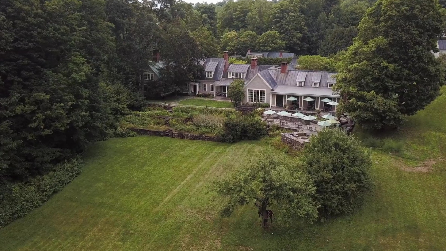 twin farms lodge aerial view