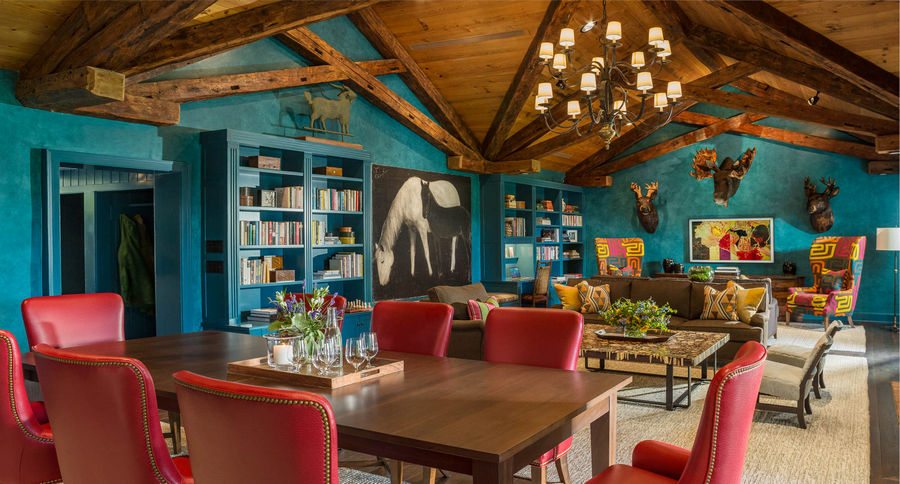 lodge large dining and living room