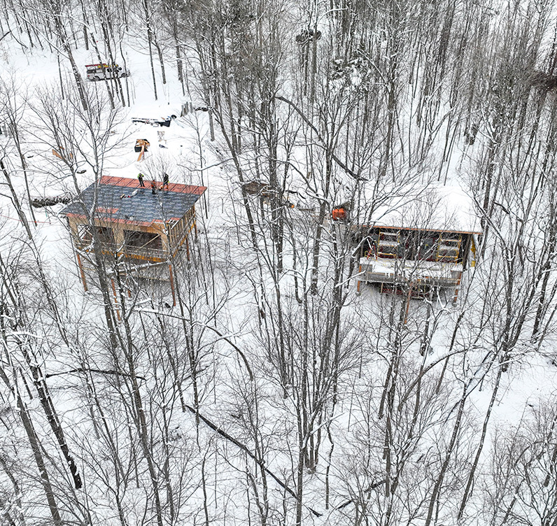 Treehouse in snow